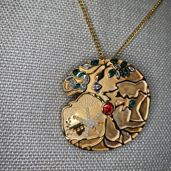 JCB 22k Gold Plated "Great Giant" BROOCH/NECKLACE Current style Retail $150 - Picture 8 of 13